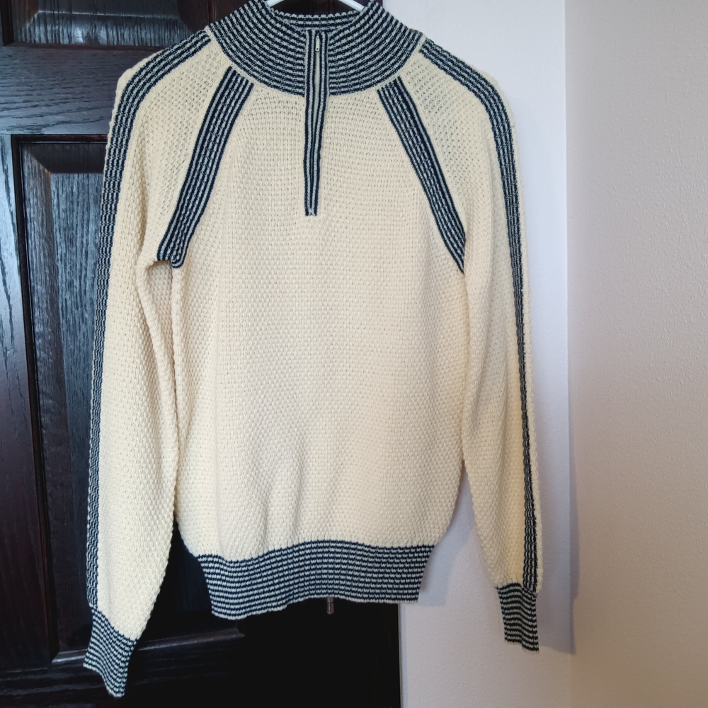 Cream and Black Knit Sweater
